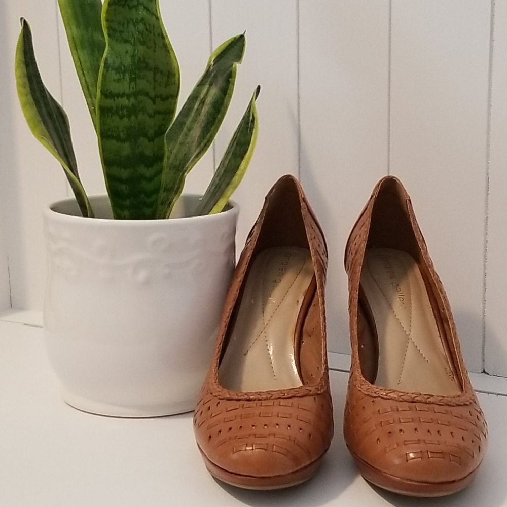 Andrew Geller Brown Woven Heels - Size 9.5